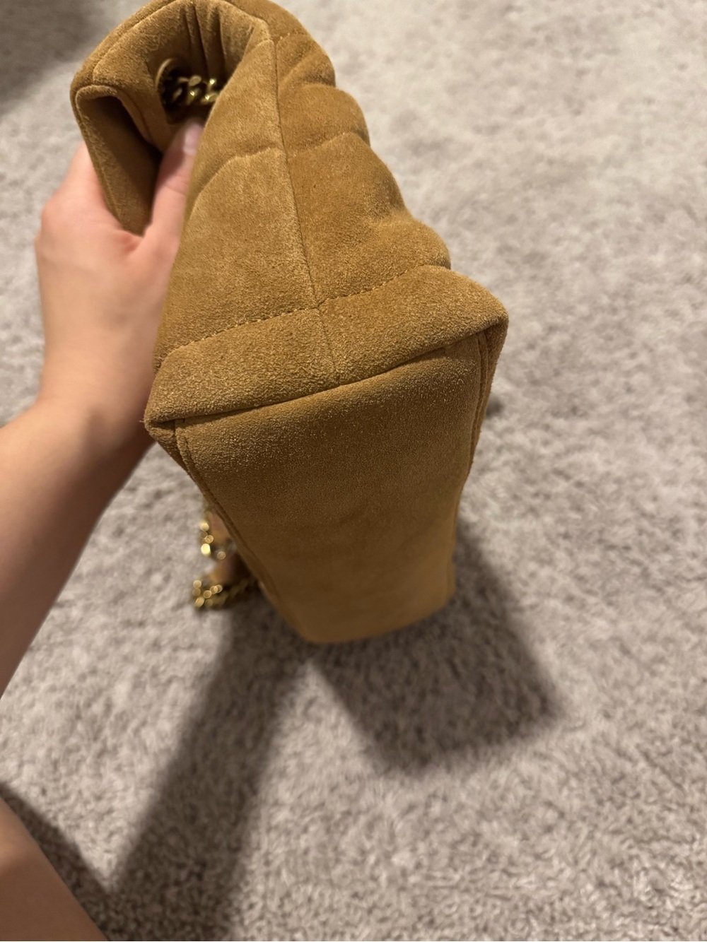 Saint Laurent Medium Lou Puffer Suede Shoulder Bag - Picture 8 of 15